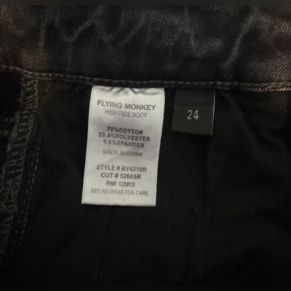 Flying Monkey High Rise Boot Stretch Jean Sz 24 - Picture 5 of 8